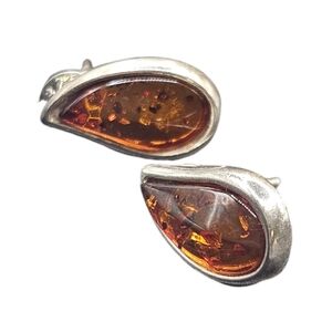 Amber Tear Drop Earrings